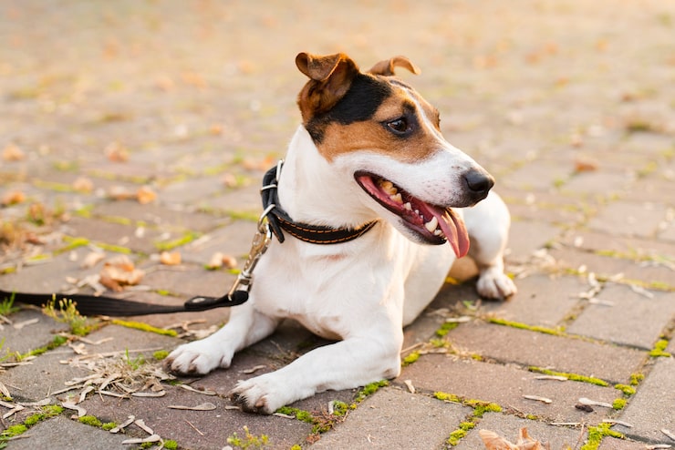 Cachorro feliz ao ar livre